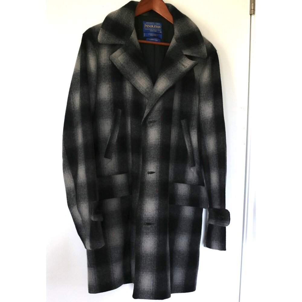 Black and Grey Pendleton Casper Wool Coat - Size M